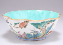 A 19TH CENTURY CHINESE FAMILLE ROSE ZODIAC BOWL