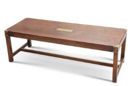 A PERIOD STYLE BRASS-MOUNTED MAHOGANY COFFEE TABLE
