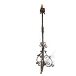 A GILDED WROUGHT IRON STANDARD LAMP, PROBABLY SPANISH, LATE 19TH CENTURY