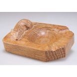 ROBERT THOMPSON OF KILBURN, A MOUSEMAN OAK ASHTRAY