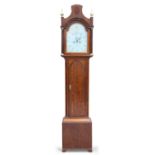 AN EARLY 19TH CENTURY OAK AND MAHOGANY CROSS BANDED EIGHT-DAY LONGCASE CLOCK, SIGNED HUSBAND, HULL