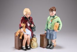 A PAIR OF ROYAL DOULTON LIMITED EDITION FIGURES, 'THE BOY EVACUEE' AND 'THE GIRL EVACUEE'