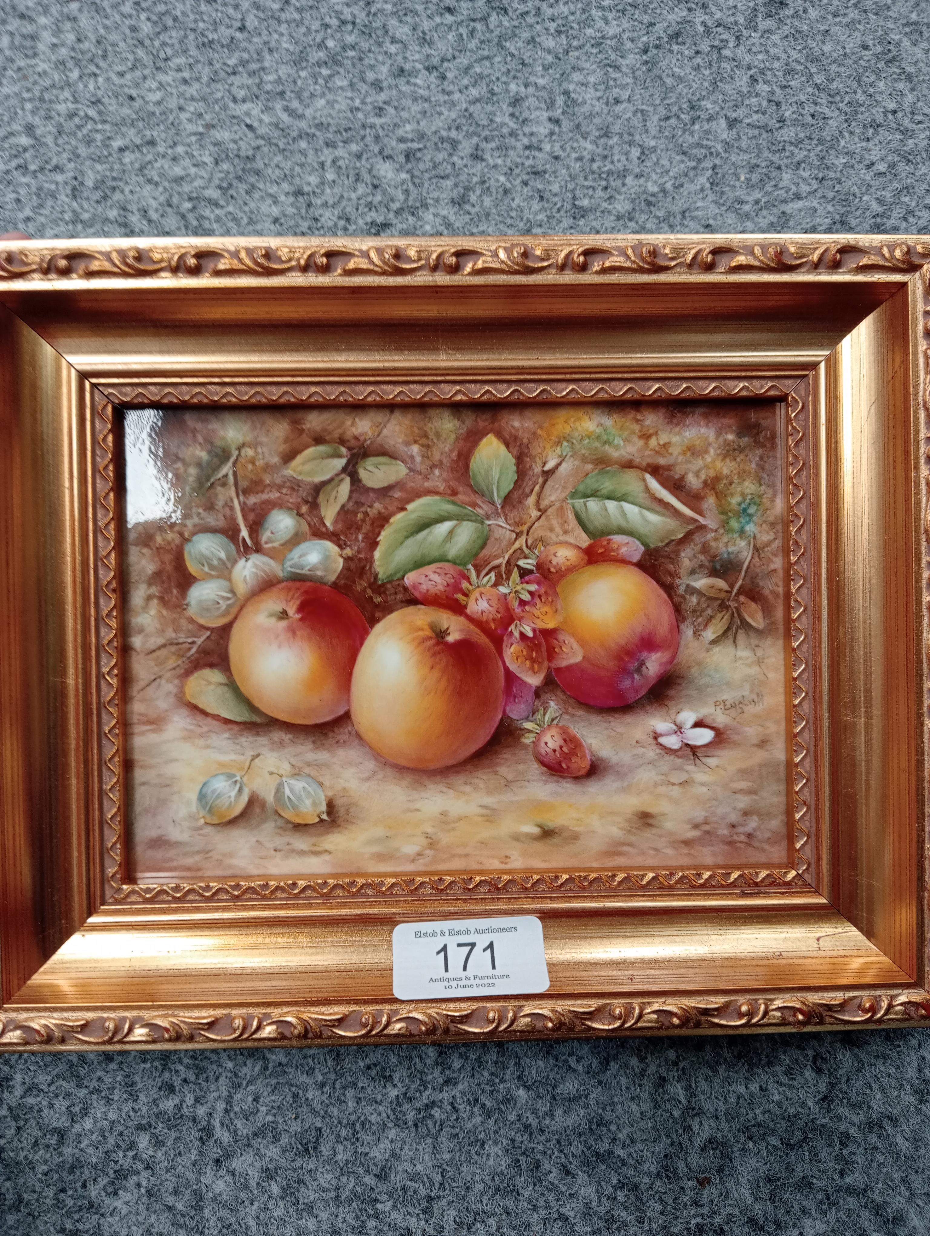 A ROYAL WORCESTER FRUIT-PAINTED PLAQUE - Image 3 of 3