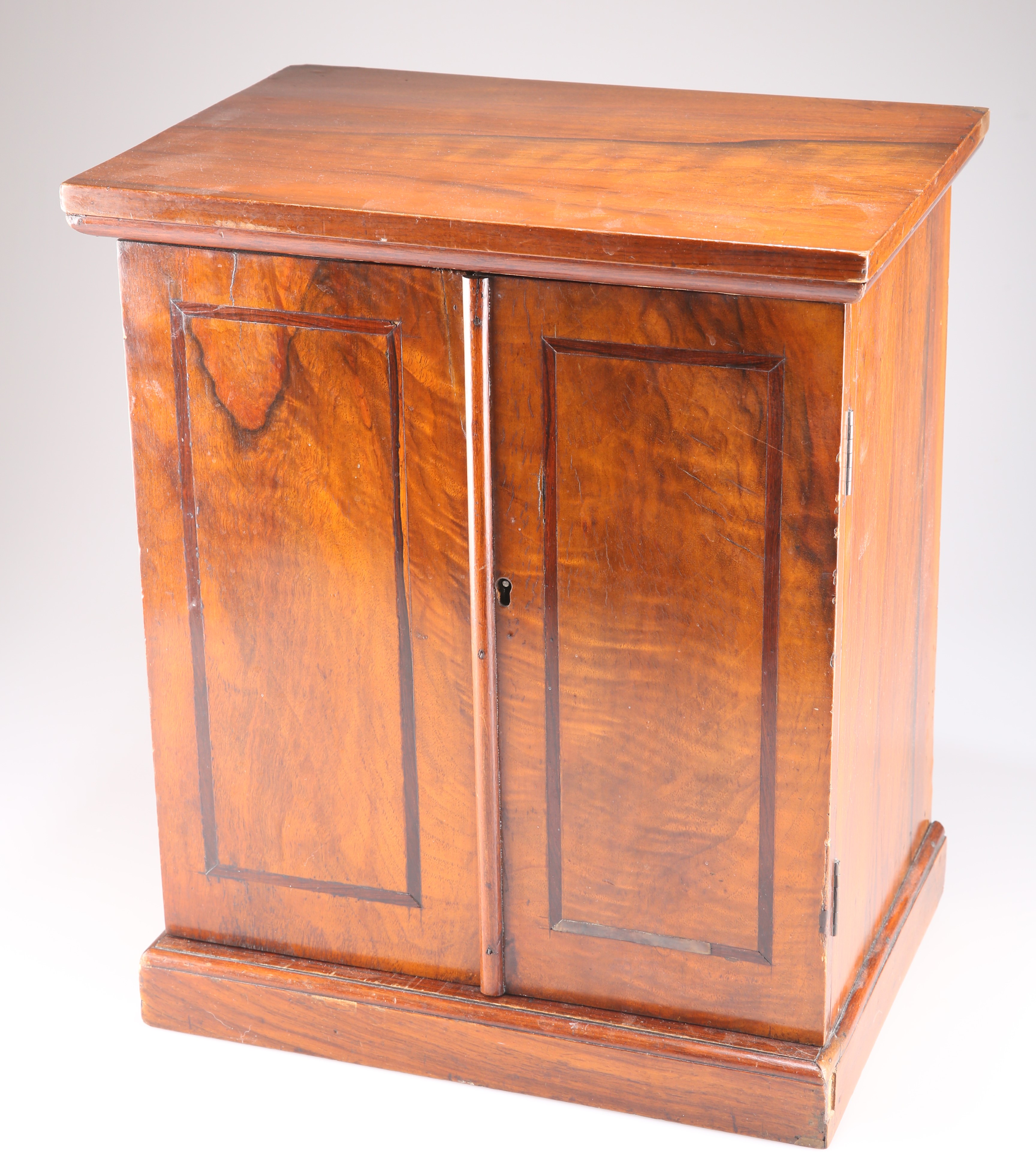 A VICTORIAN WALNUT COIN COLLECTORS CABINET, SIGNED M. JEWELL - Image 2 of 2