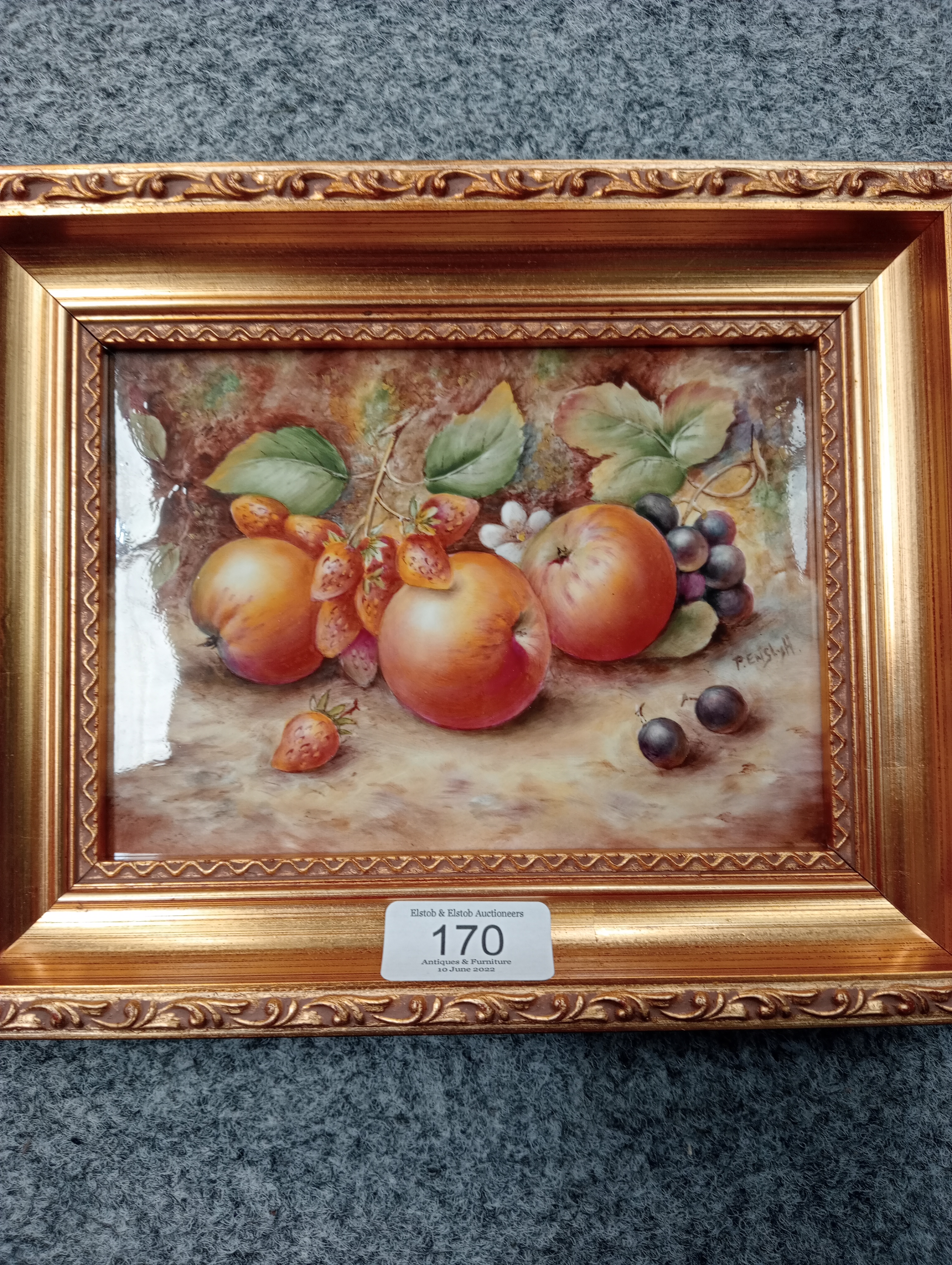 A ROYAL WORCESTER FRUIT-PAINTED PLAQUE - Image 3 of 3