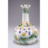 CARLO MANZONI (1855-1910), AN ARTS AND CRAFTS POTTERY BOTTLE VASE