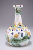 CARLO MANZONI (1855-1910), AN ARTS AND CRAFTS POTTERY BOTTLE VASE