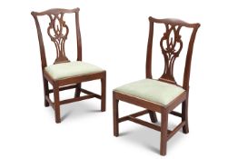 A PAIR OF GEORGE III MAHOGANY “CHIPPENDALE” SIDE CHAIRS