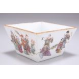 A CHINESE FAMILLE ROSE SQUARE BOWL