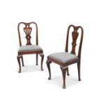 A PAIR OF EARLY 18TH CENTURY WALNUT AND ELM SIDE CHAIRS