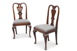 A PAIR OF EARLY 18TH CENTURY WALNUT AND ELM SIDE CHAIRS