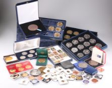 A COLLECTION OF COINS, MEDALLIONS, TOKENS AND BADGES