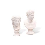 TWO 20TH CENTURY LARGE PLASTER BUSTS