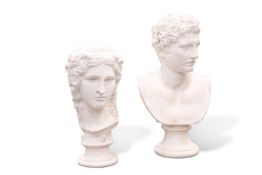 TWO 20TH CENTURY LARGE PLASTER BUSTS