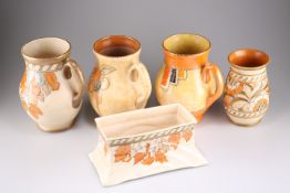 A GROUP OF CHARLOTTE RHEAD FOR CROWN DUCAL TUBE LINED POTTERY
