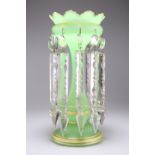 A VICTORIAN URANIUM GLASS TABLE LUSTRE