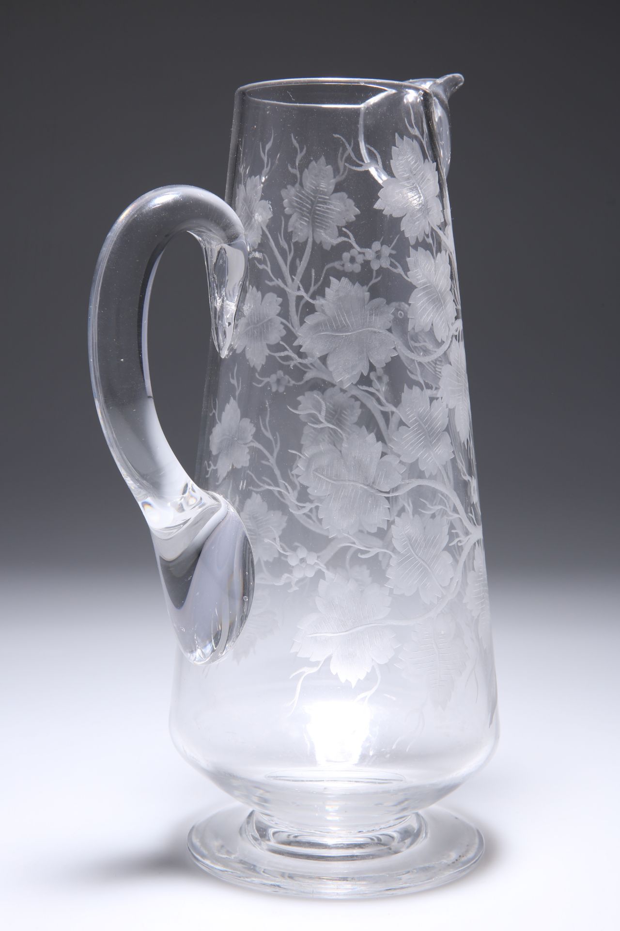 A 19TH CENTURY GLASS JUG, PROBBALY STOURBRIDGE - Image 2 of 2