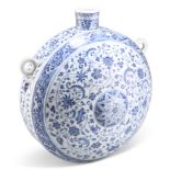 A MING STYLE BLUE AND WHITE FLASK, BIANHU