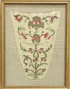 AN 18TH CENTURY NEEDLEWORK STOMACHER