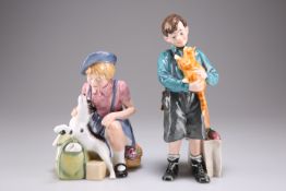 A PAIR OF ROYAL DOULTON LIMITED EDITION FIGURES; 'WELCOME HOME', HN3299' AND 'THE HOMECOMING'