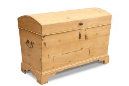 A PINE DOME-TOP CHEST