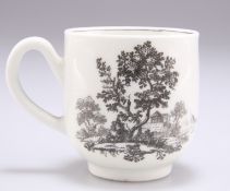 A MID TO LATE 18TH CENTURY WORCESTER PORCELAIN 'EUROPEAN RUINS' COFFEE CUP
