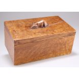 ROBERT THOMPSON OF KILBURN, A MOUSEMAN ADZED OAK TRINKET BOX