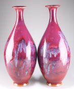 A LARGE PAIR OF CHINESE FLAMBÉ-GLAZED VASES