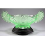 AN ART DECO URANIUM GLASS BOWL