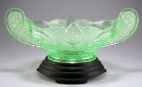 AN ART DECO URANIUM GLASS BOWL