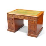 A VICTORIAN MAHOGANY PEDESTAL DESK