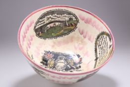 A SUNDERLAND LUSTRE CRIMEA BOWL, 19TH CENTURY