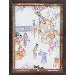 A CHINESE FAMILLE ROSE PLAQUE