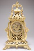 A FRENCH GILT-BRASS MANTEL CLOCK