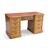 A VICTORIAN MAHOGANY DESK, STAMPED RUMNEY & CO, LIVERPOOL