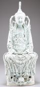 A CHINESE LARGE CELADON-GLAZED FIGURE OF GUANYIN