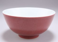 A CHINESE RED-GLAZED BOWL