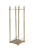 AN EARLY 20TH CENTURY BRASS STICK STAND