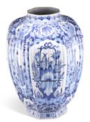 AN 18TH CENTURY LARGE DUTCH DELFT BLUE AND WHITE VASE