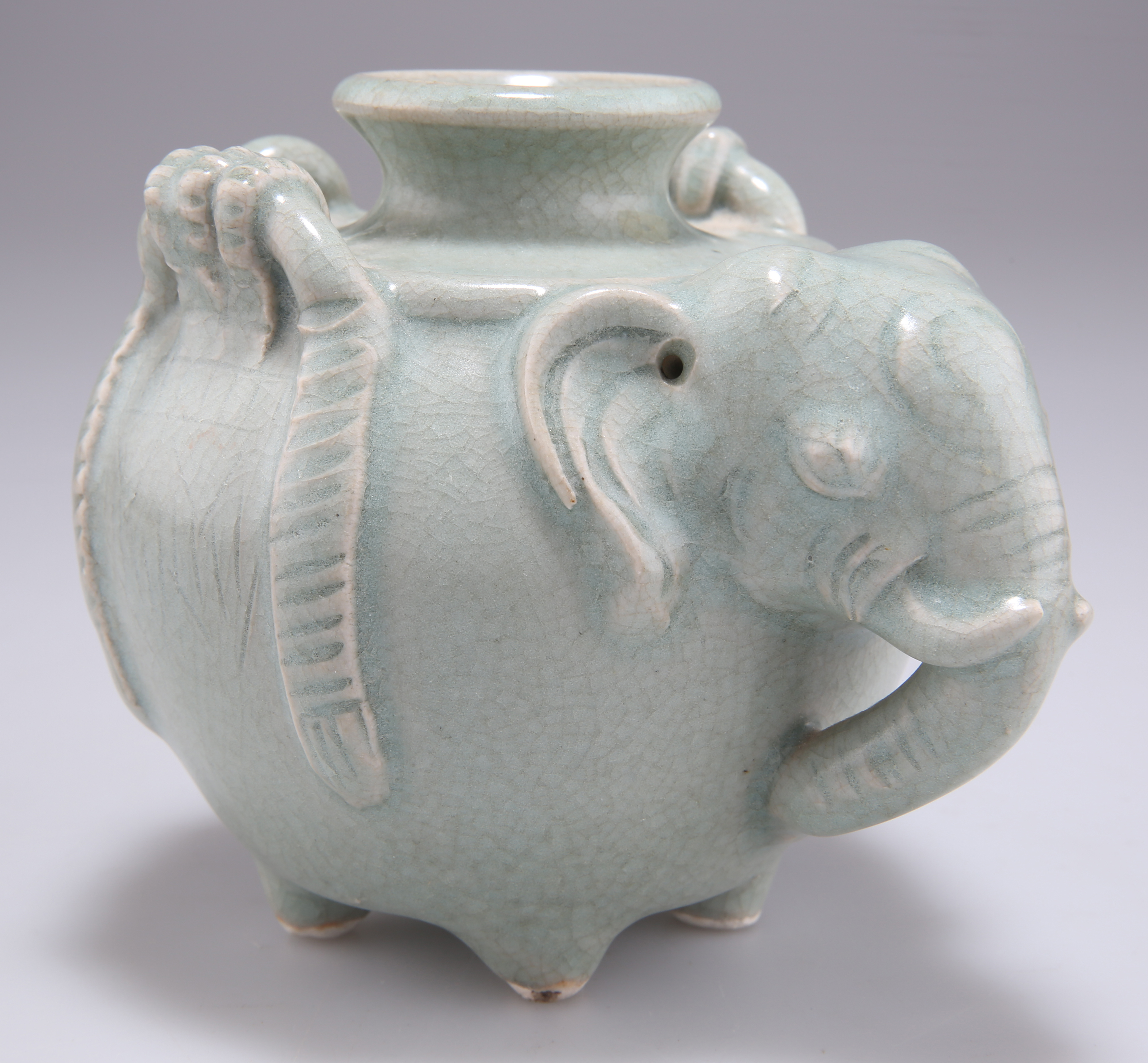 A THAI SAWANKHALOK CELADON ELEPHANT VESSEL