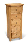 A CONTEMPORARY OAK FIVE-DRAWER CHEST