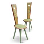 A PAIR 19TH CENTURY SWEDISH PAINTED CHAIRS