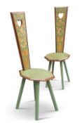 A PAIR 19TH CENTURY SWEDISH PAINTED CHAIRS