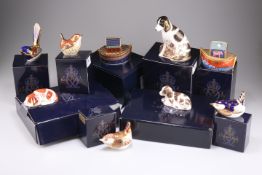 A GROUP OF TEN ROYAL CROWN DERBY PAPERWEIGHTS