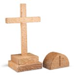 YORKSHIRE CRITTERS: AN OAK ALTAR CROSS AND AN ECCLESIASTICAL OAK PAPERWEIGHT