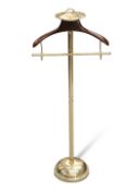 A 1970S GENTLEMAN’S BRASS AND WOOD VALET STAND