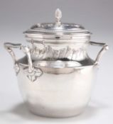 A FRENCH SILVER TWO-HANDLED JAR