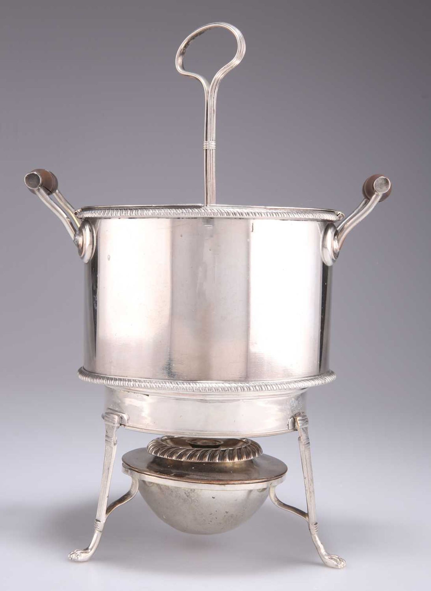 AN OLD SHEFFIELD PLATED EGG CODDLER