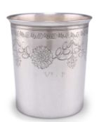 A FRENCH SILVER BEAKER