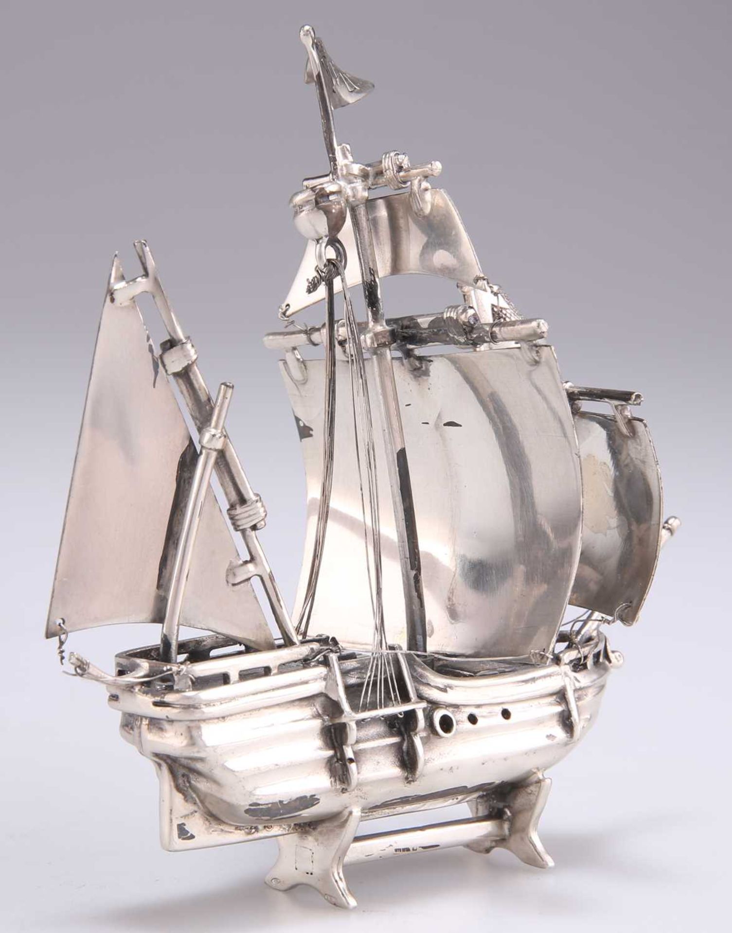 A CONTINENTAL SILVER MODEL OF A SHIP - Image 2 of 2